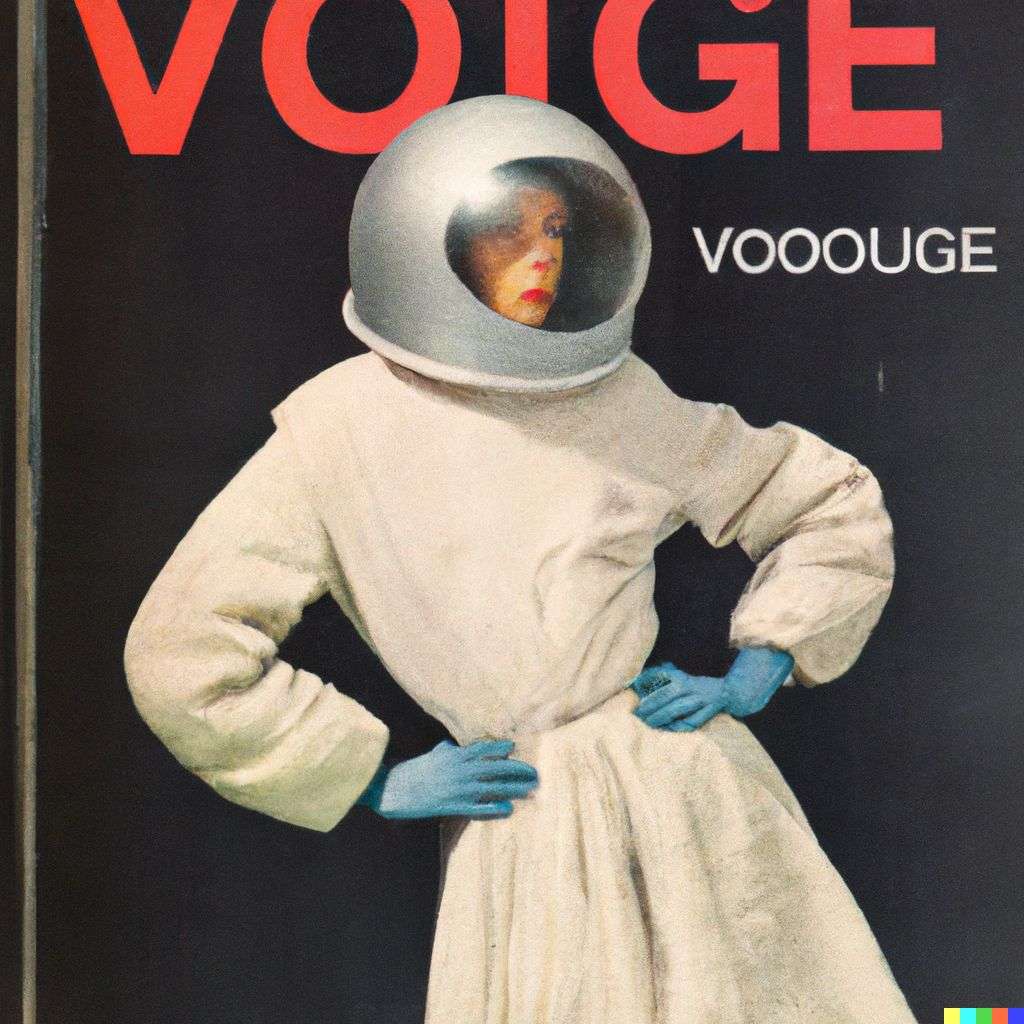 an astronaut, front cover of Vogue, 1950